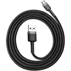 Resim Baseus Cafule Micro USB Kablo 2.4A 1M Gri Siyah 