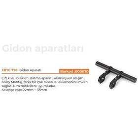 Resim Xbyc 798 Forte Gt Gidon Aksesuar Takma Aparatı Çift Kollu Alüminy Gri - Siyah 