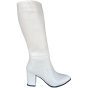 Resim Topuklu Kadın Çizme Bej-bej Bej 