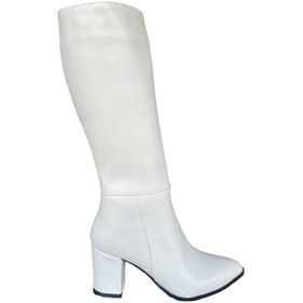 Resim Topuklu Kadın Çizme Bej-bej Bej 