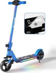 Resim Electron Scooter Çocuk Elektrikli - 130W, Led Işıklı, Amortisörlü (Dizlik Ve Dirseklik Hediyeli) 