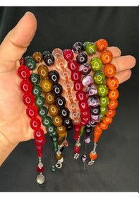 Resim Efe Boy Şak Şak Maskot Akrilik Tesbih 9 Adet Karışık Renk T-772-6 