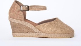 Resim Star Tombis Gerçek Elişi Hasırlı Keten Espadril Dolgu Topuk Handmade 