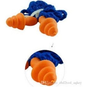 Resim Rahat Uyku için İpli Kulak Tıkacı Gürültü Tıkaç İpli Mavi - Turuncu 