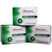 Resim RENASAN Chlorhexidine Swab Alkollü Cilt Temizleme Mendili ,dış:5x5cm Iç:3x6 Cm 100'lü 15 Paket 