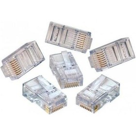 Resim Speeduf Rj45 Cat6 Yeni Nesil Delikli Jack Konnektör 100 Adet 