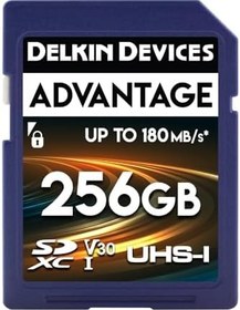 Resim Delkin Devices 256GB Advantage SDXC Hafıza Kartı UHS-I - 150MB/s'ye Kadar Yazma, 180MB/s Okuma, C10, U3, V30, 4K UHD, Tam Boyutlu SD Kartlı Kameralar için Hafıza Kartları 