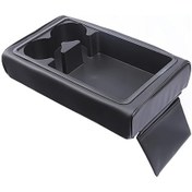 Resim Honeybeeshop Fit Pu Deri Araba Kol Dayama Organizatörü Siyah Bardak Tutuculu Telefon Depolama Tepsisi Kırmızı Vurgular Moda Gözlük Yuvası File Cebi 