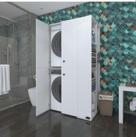 Resim Kenzlife Çamaşır-Kurutma Makinesi Dolabı Kapaklı Foka Byz 180*090 Çok Renkli 