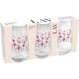 Resim Lav Sakura 3'lü Meşrubat Bardağı 480 Cc 3 Adet Çok Renkli 