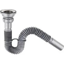 Resim İstanbul e-Hırdavat Lavabo Paslanmaz Evye Sifonu Lüx Körüklü Donau 32 mm 