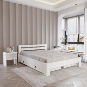 Resim 4 Çekmeceli Letto Mdf Karyola | Tek ve Çift Kişilik Yatak Uyumlu, Kolay Kurulum 