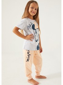 Resim Minnie Mouse D4781-3 Çocuk Kar Melanj Pijama 