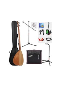 Resim Yonka B-142u-amp Amfili Uzun Sap Çınar Ağacı Kaliteli Saz Bağlama Seti 