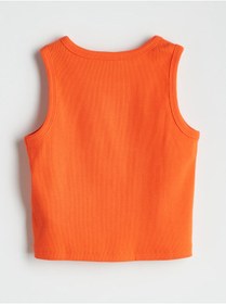 Resim LC Waikiki NEVAVM Farkıyla LCW Kids Turuncu oval Yaka Çiçekli Kız Çocuk Crop Atlet - S5L206Z4-GSZ 