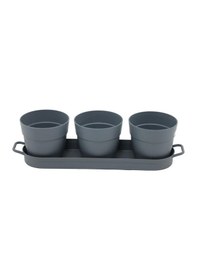 Resim Poliwork 3'lü Set Kaktüs Saksı Mix 0,4 Lt 335 95 90 Mm 