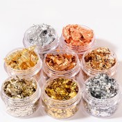 Resim Golden Foil Flakes - Tırnak Sanatı İçin Altın Folyo, DIY Sanat ve El Sanatları, Epoksi, Tumbler, Yüz ve Göz Makyajı, Reçine Takı 