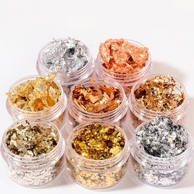 Resim Golden Foil Flakes - Tırnak Sanatı İçin Altın Folyo, DIY Sanat ve El Sanatları, Epoksi, Tumbler, Yüz ve Göz Makyajı, Reçine Takı 