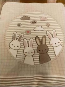 Resim Özdilek Bebek Battaniyesi Hello Rabbit Bej Bej 