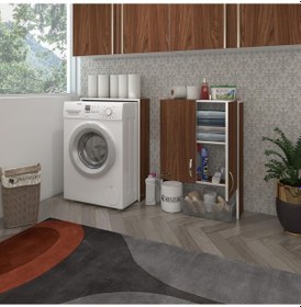 Resim Kenzlife Çamaşır Makinesi Dolabı Veronika Cvz 180*066*20 Banyo Çift Kapaklı Arkalıksız Çok Renkli 