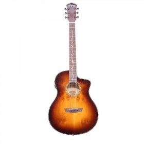 Resim Washburn BTV-BLKBCE Bella Tono Vite Black Burl Elektro Akustik Gitar 