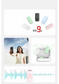 Resim Şarj Kutulu Kablosuz İkili Pembe Yaka Mikrofonu Gürültü Engelleme Özellikli 