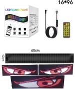 Resim AyrStore Esnek Katlanabilir Panel Led Cama Yapışır Uygulama İle Kontrol Dijital Tabela Kayar 60cm 16X96 LED 