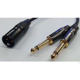 Resim Xlr Kablo - - 3 Pin Xlr Erkek - 2X 6.3 Mono Erkek - 7 Me 