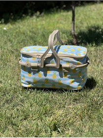 Resim Kale Termos Izolasyonlu Ananas Desenli Piknik Çanta 