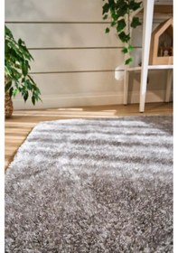 Resim Apex Halı Gri Peluş Dokulu Kaydırmaz Dekoratif Halı Gri 