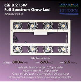 Resim Citi 8 215w Full Spectrum Grow Led Lamba 