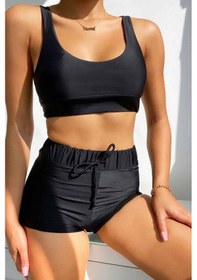 Resim Angelsin Şortlu Tankini Bikini Takım Siyah 