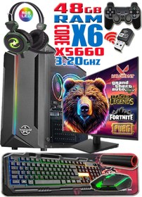 Resim WARBOX Bigbear Xeon X5660 48gb Ram 256gb Ssd 250gb Hdd R7 240-4gb E.kartı 20" Monitör Gaming Bilgisayar 