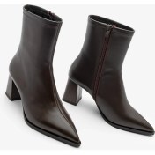 Resim Marjin Kadın Kalın Topuklu Sivri Burun Bot Simva Kahve 