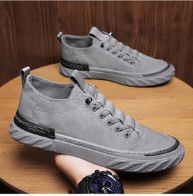 Resim Gri Erkek Ayakkabıları Yeni Trend Kore Rahat Ayakkabılar Sonbahar Nefes Spor Salonu Ayakkabısı Tuval Erkek Moda Ayakkabılar 43 Gri 