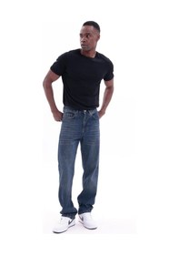 Resim Freemen Erkek Baggy Bol Kesim Kot Pantolon Lacivert 