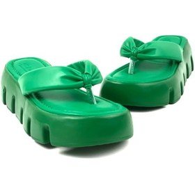 Resim Kadın Yeşil Pund Yüksek Konfor Ortopedik Taban Parmak Arası Terlik 001 