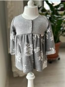 Resim VİTASTORETR Gri Uzun Kollu Çiçekli Bebek Elbisesi 
