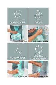 Resim Korbell 16l Çöp Kutuları Ile Uyumlu 1500 Bebek Bezi Kapasiteli 3 Paket Kokulu Yerli Çöp Poşeti 