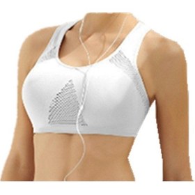 Resim Sones Yüksek Esneklik Nefes Alabilir Üst Fitness Kadın Dolgulu Spor Sütyeni Beyaz 