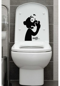 Resim Komik Uff Koku Dekoratif Klozet Banyo Özel Sticker Beyaz 