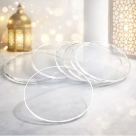Resim SHR 25 Adet 7 cm Şeffaf Pleksi Yuvarlak | Nikah, Nişan, Söz Hediyelik ve Magnet Yapımı için 