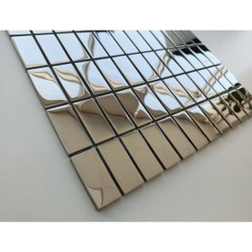 Resim MozaiKristaL Mutfak Tezgah Arası Ve Iç Dekorasyon Için 23x48 Mm Gümüş Kristal Cam Mozaik (1M2 FİYATIDIR) 