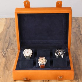 Resim Desmond L. Deri Saat Kutusu - Taba - Lacivert 