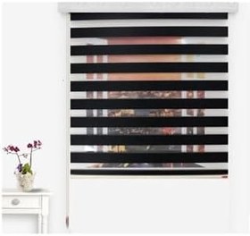 Resim Bambu Düz (Etek Dilimsiz) Stor Zebra Perde 426321, Antrasit, 190 x 260 