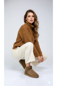 Resim Pierre Cardin Baskılı Kadın İçi Peluş Süet Taba Günlük Bot 55391 