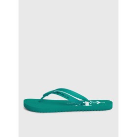 Resim Calvin Klein Beyaz - Turkuaz Erkek Plaj Terliği Beach Sandal Monogram Tpu 