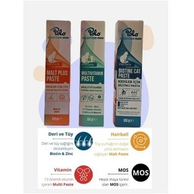 Resim Kedi Malt Paste 100 Gr + Multi Vitamin Paste 100 Gr + Biotin Paste 100 Gr 3x100 Gr 