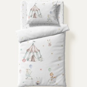Resim Circus %100 Organik Pamuk Tek Kişilik Çocuk Nevresim Takımı 100 x 200 cm 