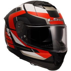Resim Ls2 Stream 2 Road Kapalı Kask Beyaz - Kırmızı - Mat Siyah 